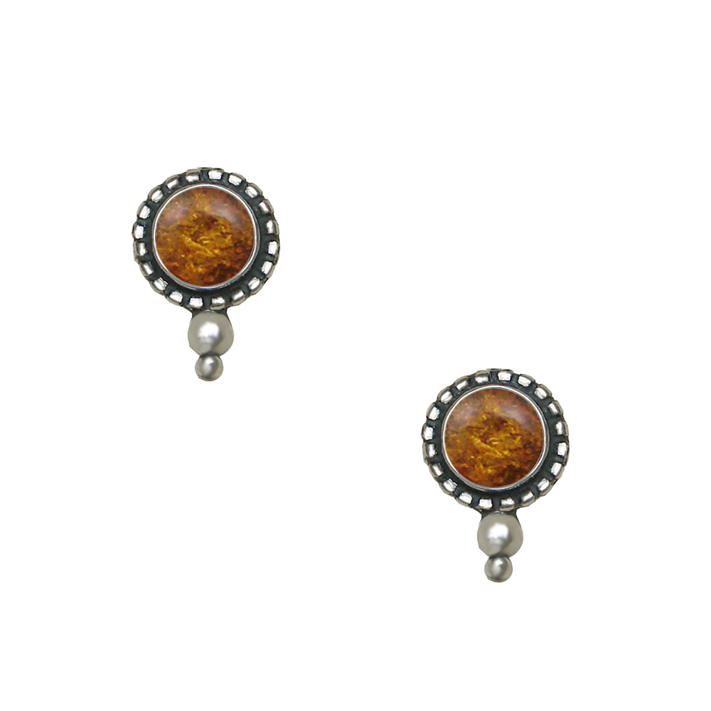 Sterling Silver Little Amber Post Stud Earrings